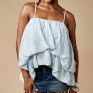 Missguided Tiered Bubble Hem Blouse SzXL NWT